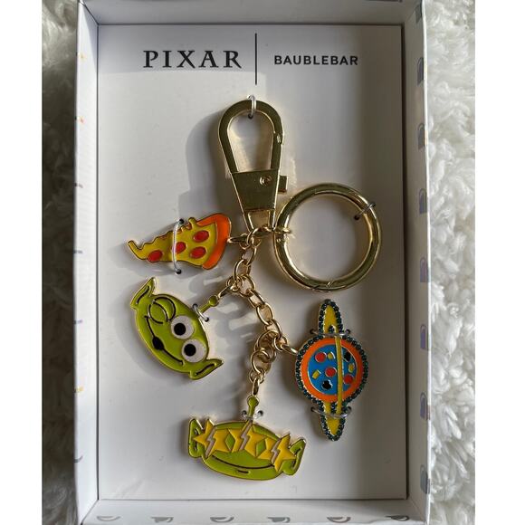 Disney Pixar BaubleBar Toy Story Alien Keychain Pizza Planet Charm Set NEW - Picture 1 of 7